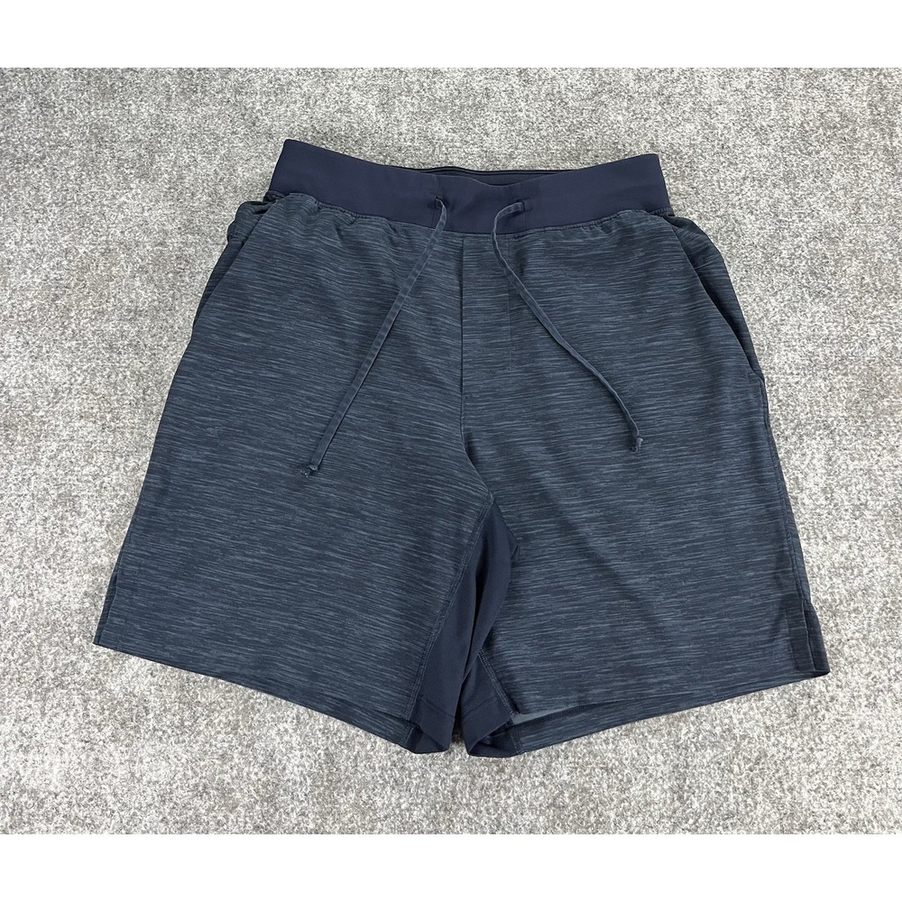 Lululemon T.H.E. Shorts 7" Mens Small Heathered Blue Linerless Athleisure Gym